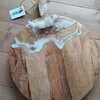 Mega serveerplank goud en wit met diverse stenen 45x57 cm