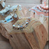 Mega serveerplank goud en wit met diverse stenen 45x57 cm
