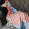 Hamamdoek xl hiera - hammam strandlaken sauna handdoek backpacken - dames en heren - extra groot - 100x220 cm - oranje