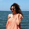 Hamamdoek xl hiera - hammam strandlaken sauna handdoek backpacken - dames en heren - extra groot - 100x220 cm - oranje