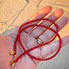 Bamboekoraal kralen ketting rood & roze