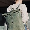 Beocca - Leren rugzak Mavis groen - 15" laptoptas