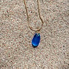 Azure Blue zeeglas ketting