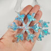 Blauwe holografische sneeuwvlokken kerst ornament set