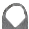 Gehaakte macramé handtas met zilverkleurige pailletten in grijs