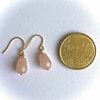 Gold filled oorbellen met druppeltjes van rozenkwarts