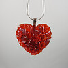 Rode filigree hart ketting