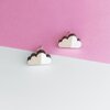 Houten oorbellen - Split Druppel en Wolk