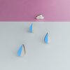 Houten oorbellen - Split Druppel en Wolk