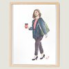 Aquarel A5 Onderweg met coffee-to-go