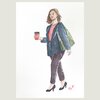 Aquarel A5 Onderweg met coffee-to-go