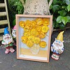 Bijzondere 3D Droogbloemen Kunstwerk van Van Gogh's Zonnebloemen - Unieke Decoratie