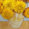 Bijzondere 3D Droogbloemen Kunstwerk van Van Gogh's Zonnebloemen - Unieke Decoratie