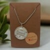Slangen Ketting met Ronde Beige en Gouden Koffiekop Hanger