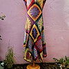 Handgemaakte,gehaakte hippystyle, regenboog maxijurk