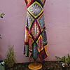 Handgemaakte,gehaakte hippystyle, regenboog maxijurk