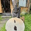 sjamanendrum 35 cm koe, wilg en groene opaal