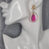Statement oorbellen kristalglas - roze