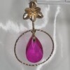 Statement oorbellen kristalglas - roze