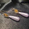 Statement oorbellen met polaris druppel - lila