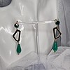 Statement oorbellen met polaris en Swarovski - emerald green
