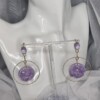Statement oorbellen van epoxy en zirkonia - lila