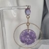 Statement oorbellen van epoxy en zirkonia - lila