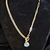 Vergulde ketting met bloem bedel - blauw