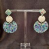 Epoxy oorbellen ‘stijlvol’ – glitter mint/lila