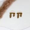 Acadia Gedroogd Groen | Statement Stud Oorbellen - Lichtgewicht Polymeerklei met Roestvrijstalen Stiften