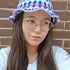 Gehaakte bucket hat 'Blueberry'