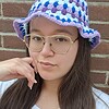 Gehaakte bucket hat 'Blueberry'