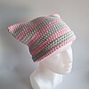 Gehaakte muts 'Baby pink & mint'