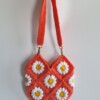 Gehaakte tas 'Coral daisy'