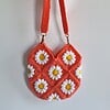 Gehaakte tas 'Coral daisy'