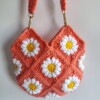 Gehaakte tas 'Coral daisy'