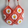 Gehaakte tas 'Coral daisy'