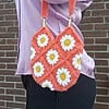 Gehaakte tas 'Coral daisy'