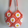 Gehaakte tas 'Coral daisy'