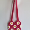 Gehaakte tas 'Fuchsia daisy'
