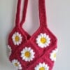 Gehaakte tas 'Fuchsia daisy'