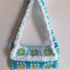 Gehaakte tas 'Furry & turquoise'