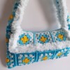 Gehaakte tas 'Furry & turquoise'