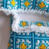 Gehaakte tas 'Furry & turquoise'