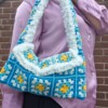 Gehaakte tas 'Furry & turquoise'