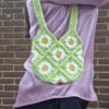 Gehaakte tas 'Green daisy'