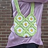 Gehaakte tas 'Green daisy'