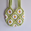 Gehaakte tas 'Green daisy'