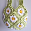 Gehaakte tas 'Green daisy'