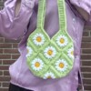 Gehaakte tas 'Green daisy'